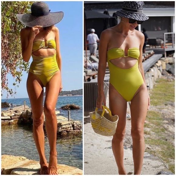 Zara Cut Out One piece swimsuit in Lime Green size S - Picture 8 of 16